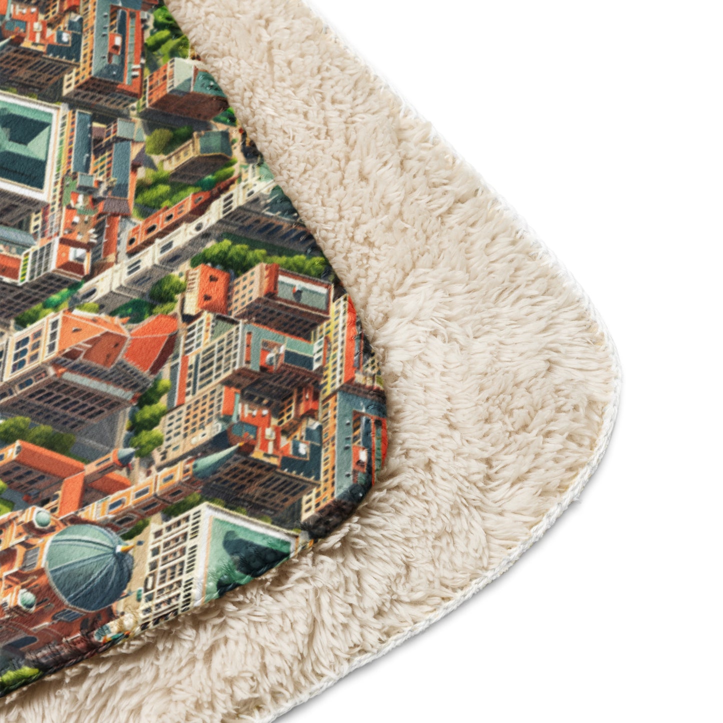 Sherpa blanket In Mini City Pattern-Milan