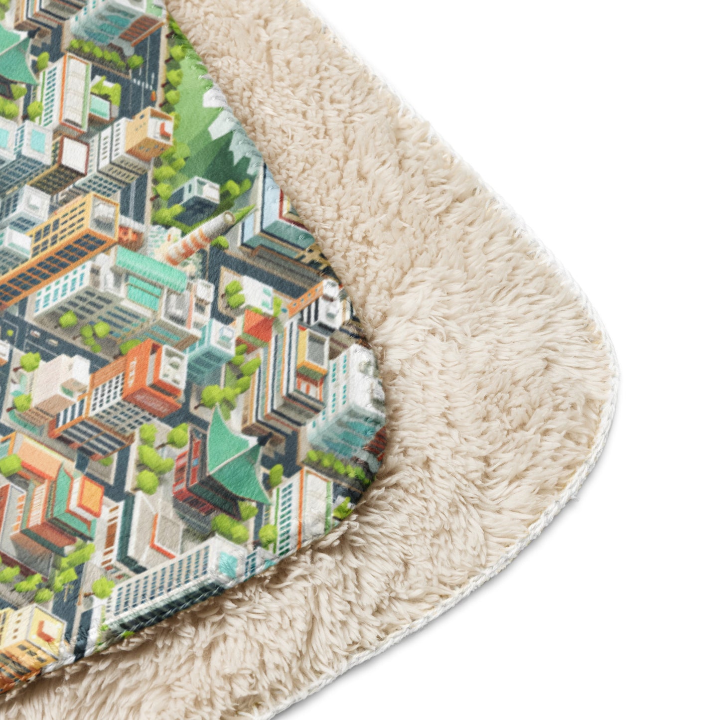 Sherpa blanket In Mini City Pattern-Seoul