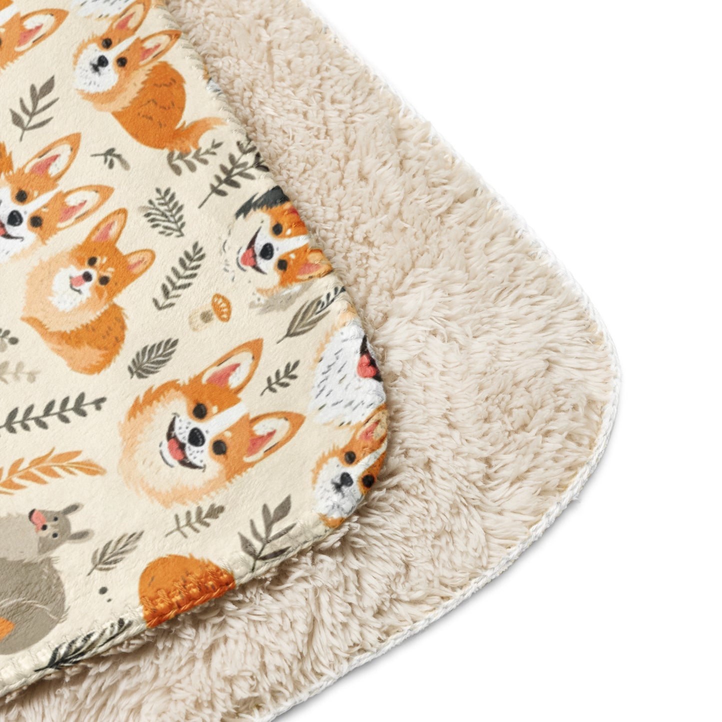 Sherpa blanket In Cute Corgi Pattern