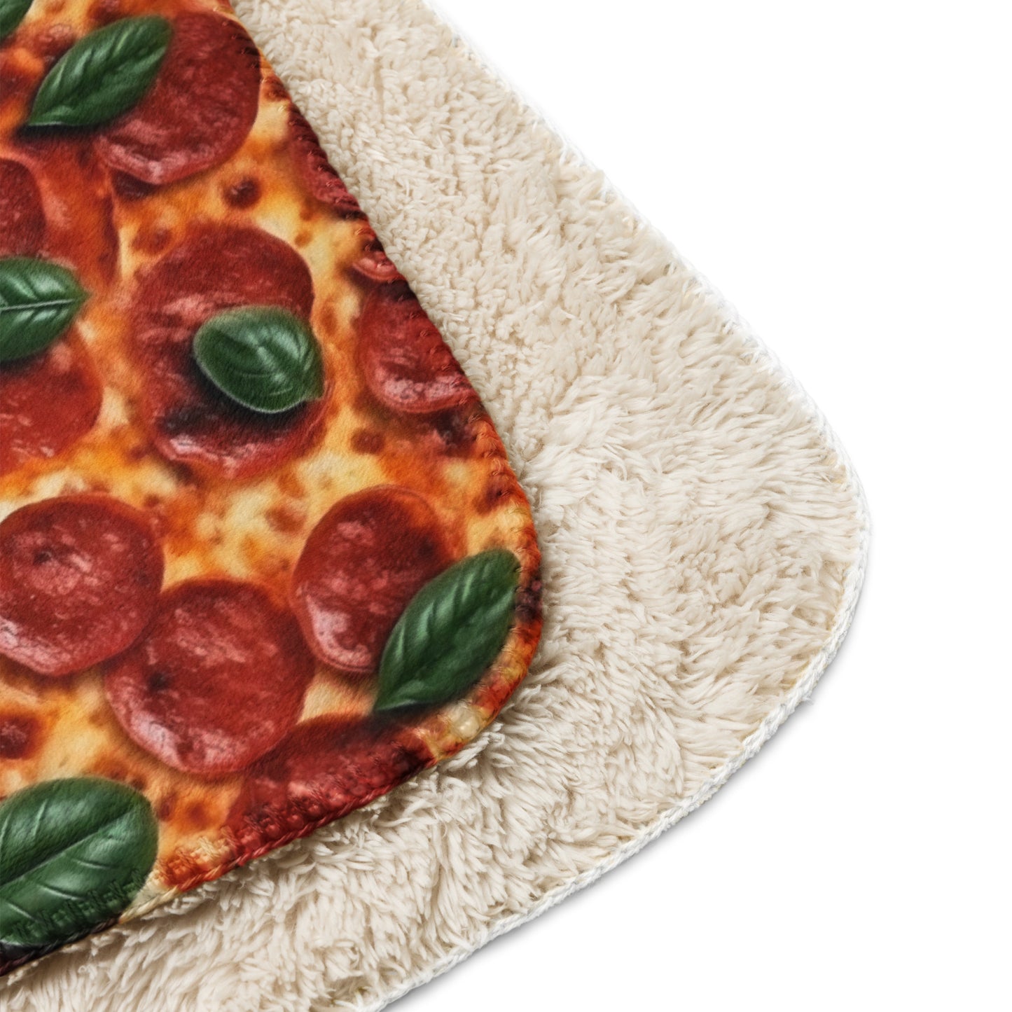 Sherpa blanket-Realistic Pepperoni And Basil Pizza