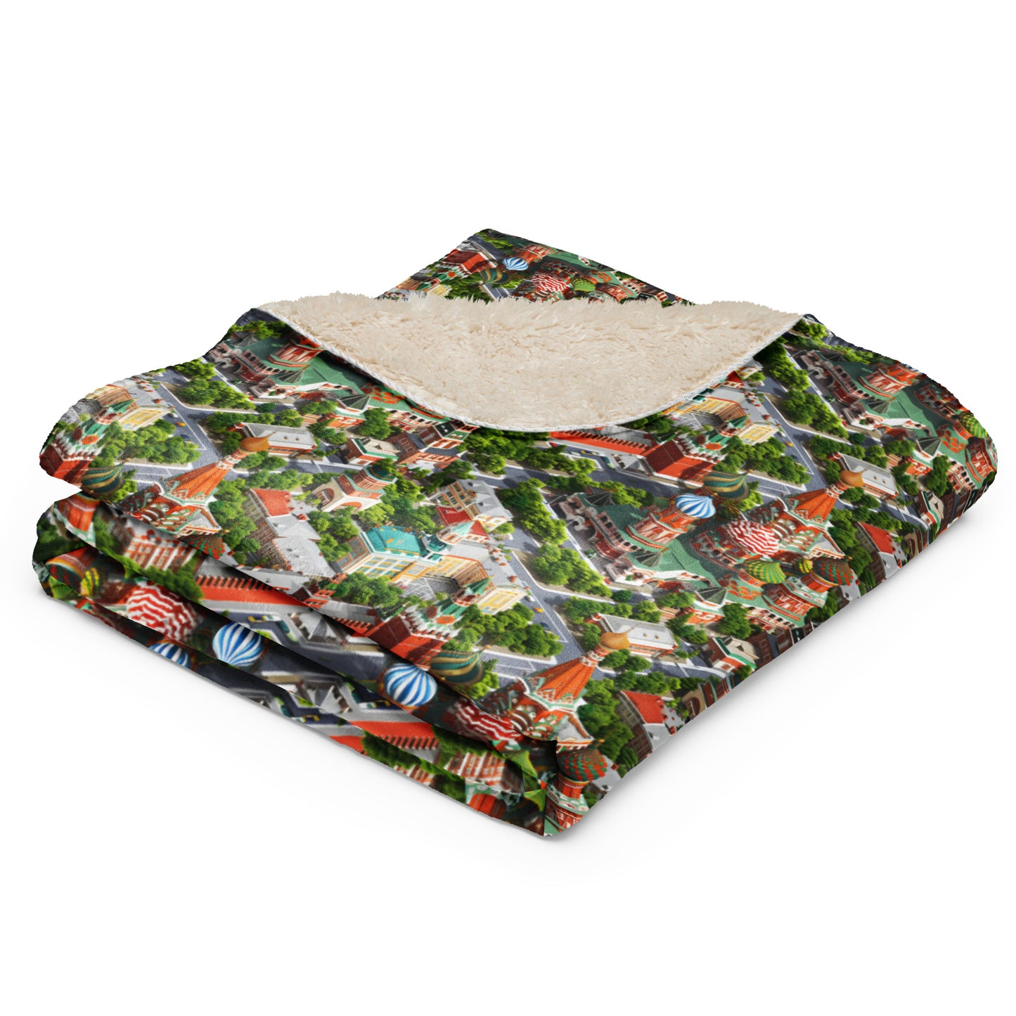 Sherpa blanket In Mini City Pattern-Moscow