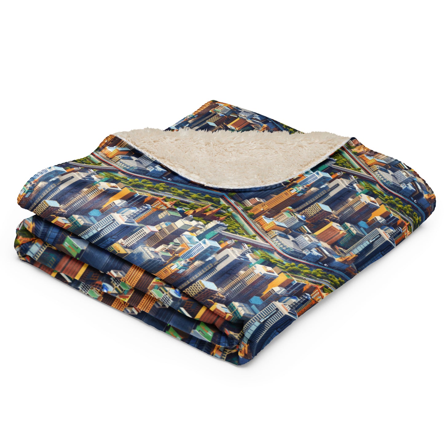 Sherpa blanket In Mini City Pattern-Melbourne