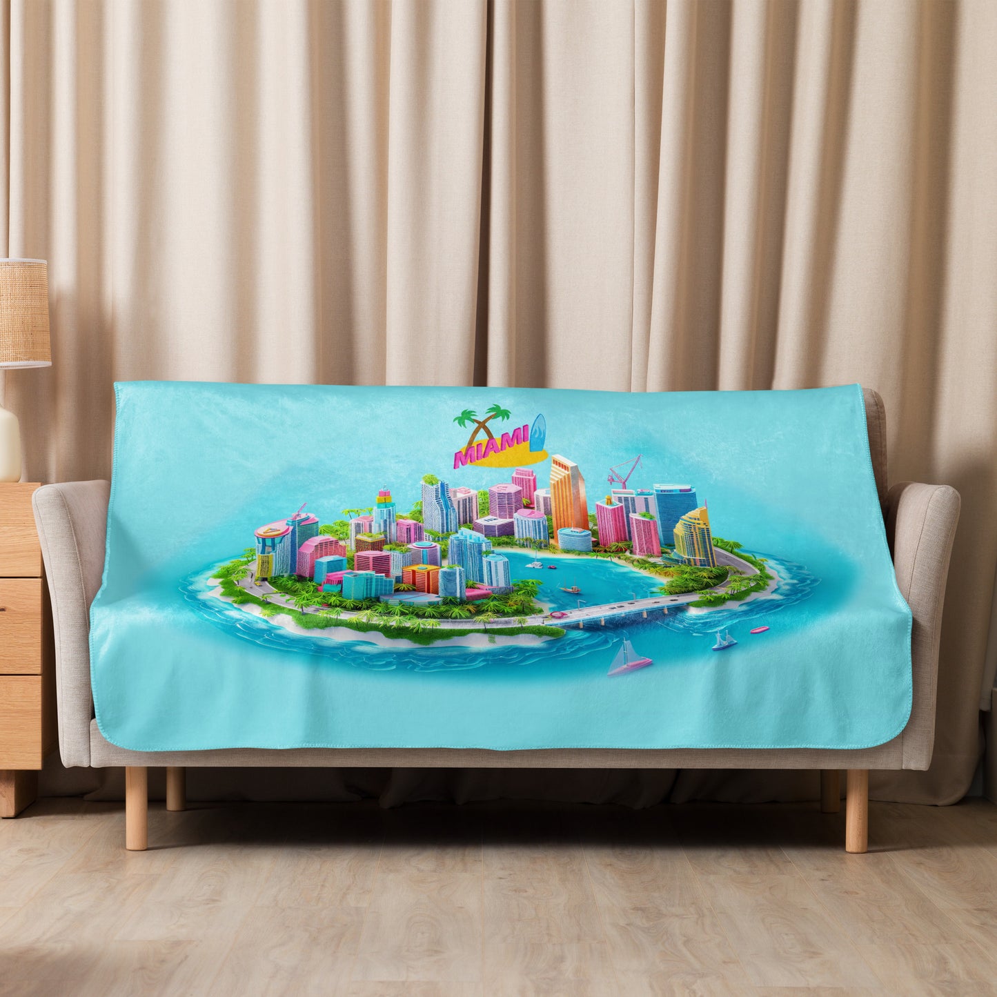 Sherpa blanket-Miami Mini City Island