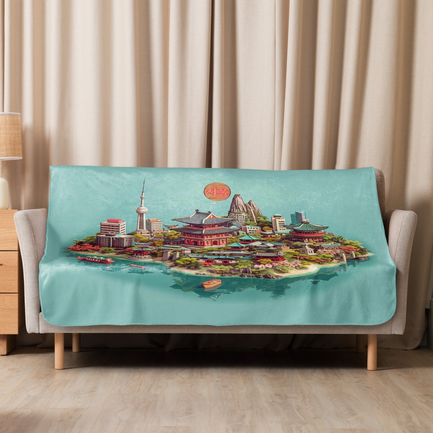 Sherpa blanket-Seoul Mini City Island