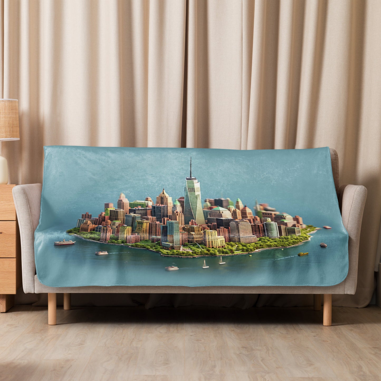 Sherpa blanket-New York Mini City Island