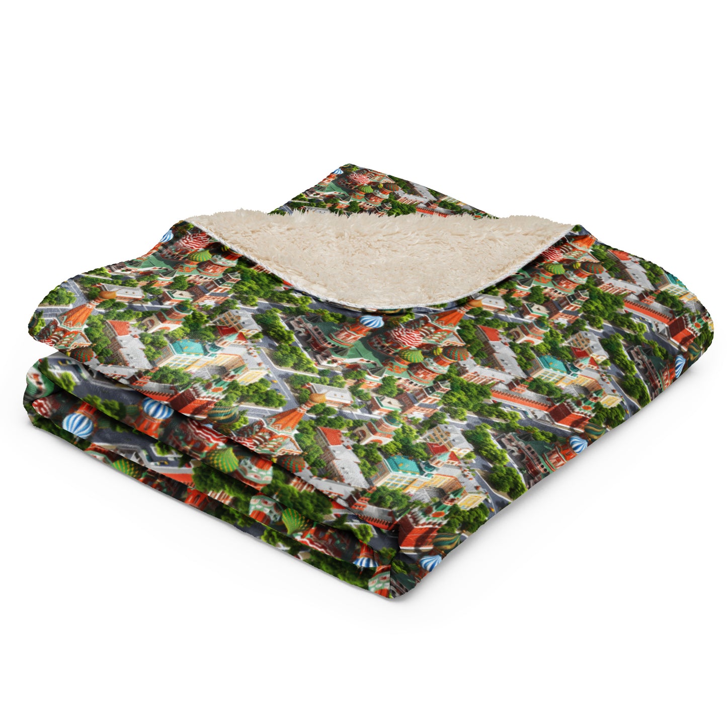 Sherpa blanket In Mini City Pattern-Moscow