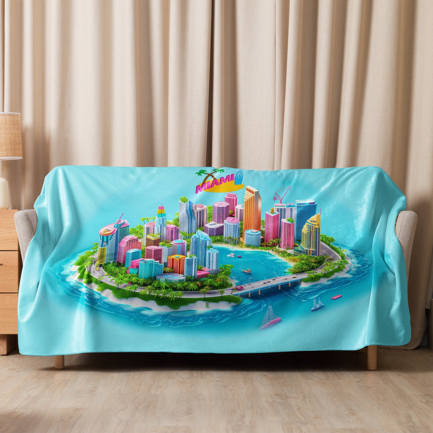 Sherpa blanket-Miami Mini City Island