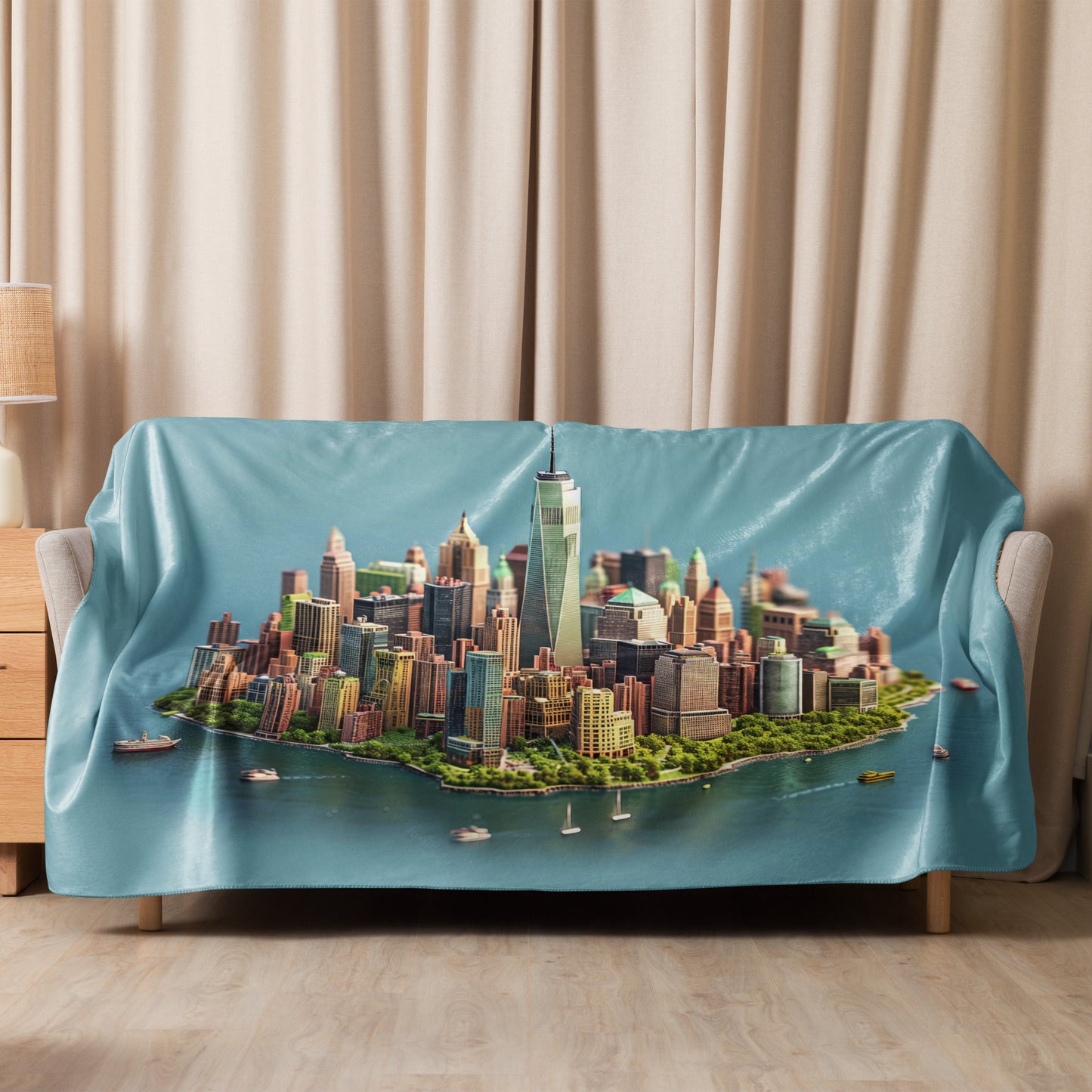 Sherpa blanket-New York Mini City Island