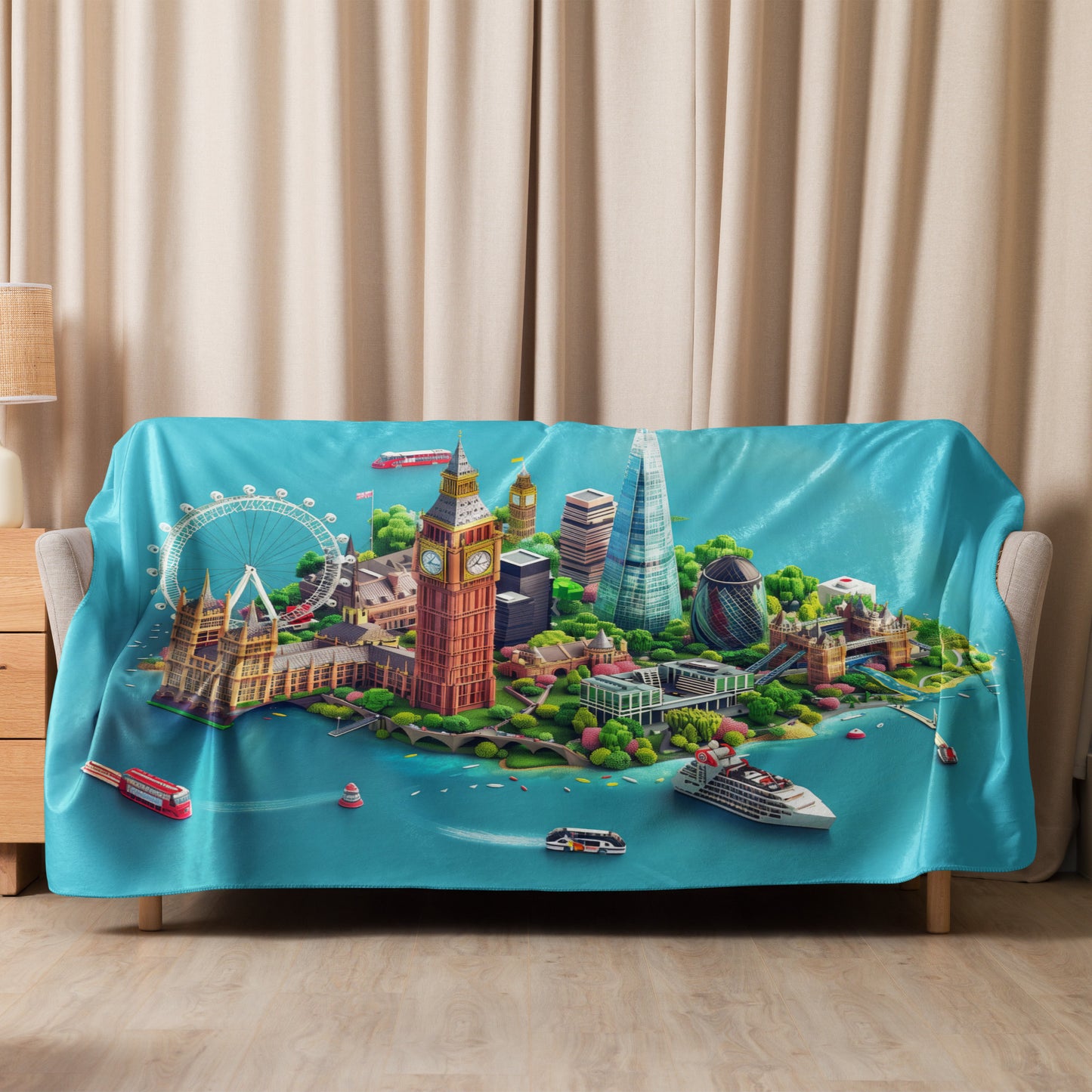 Sherpa blanket-London Mini City Island