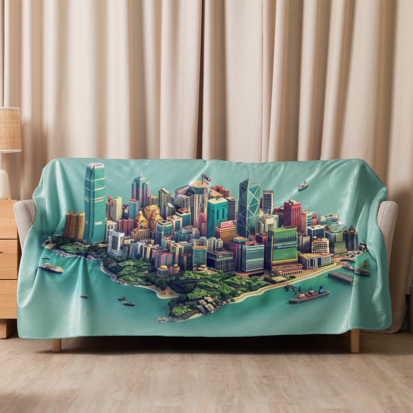 Sherpa blanket-Hong Kong Mini City Island