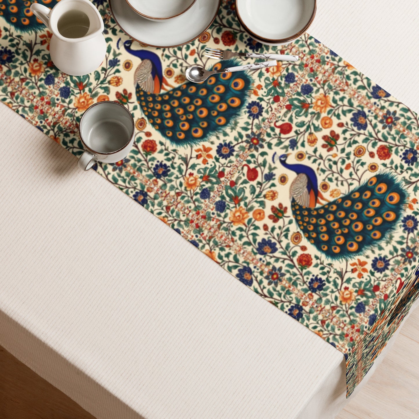 Table runner In Mughal Art Inspired Pattern