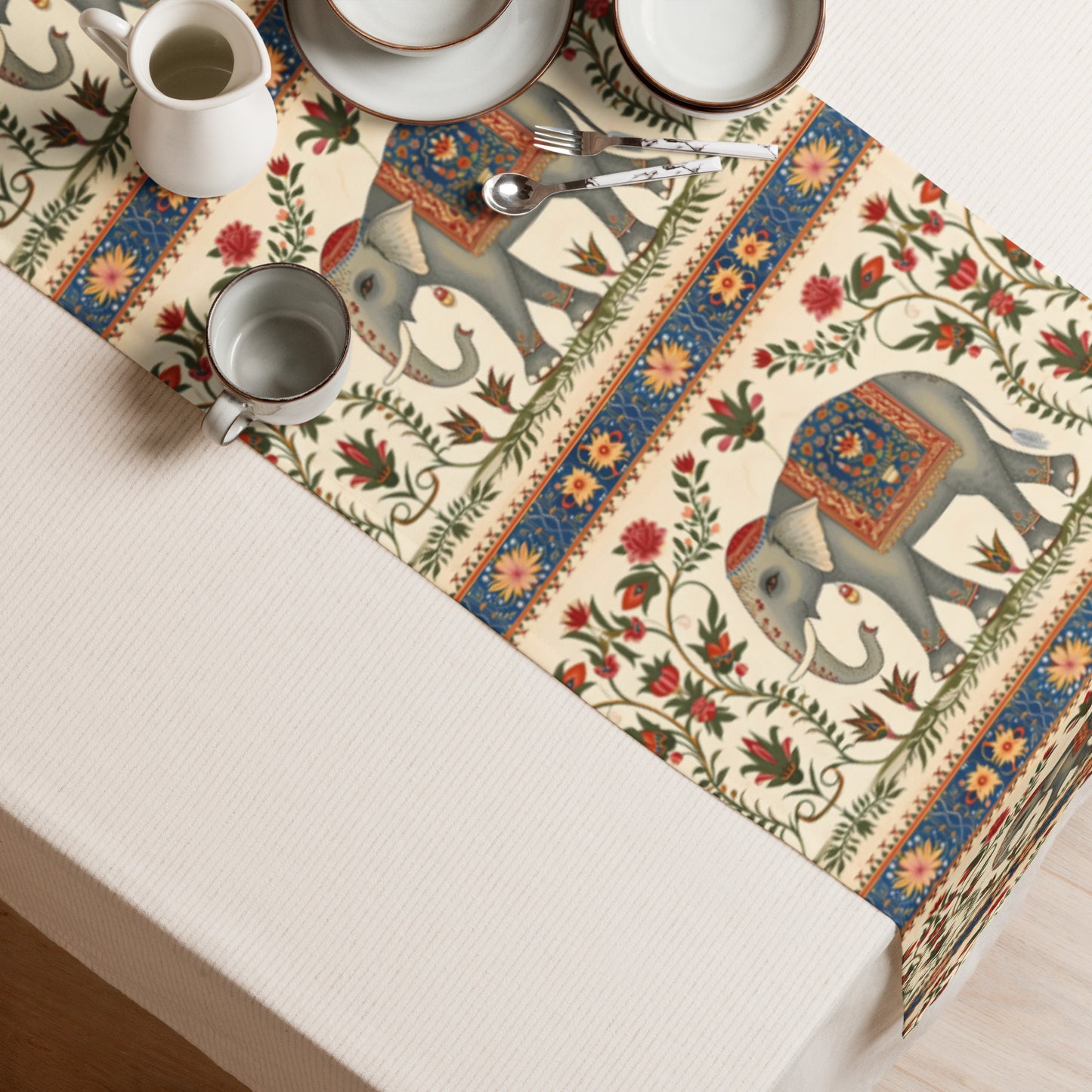 Table runner In Mughal Art Inspired Pattern