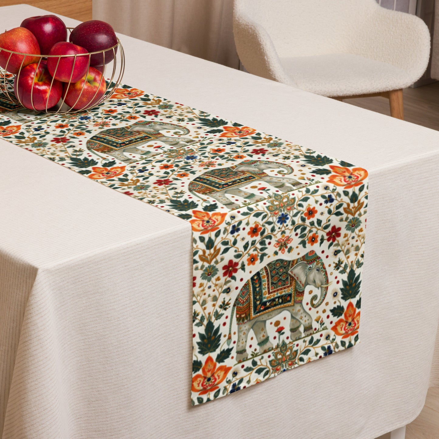 Table runner In Mughal Art Inspired Pattern