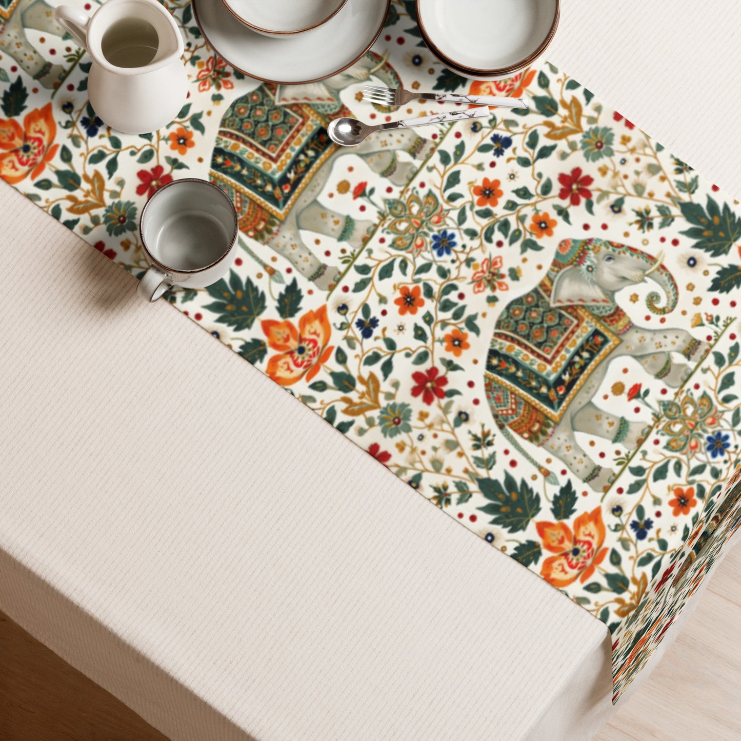 Table runner In Mughal Art Inspired Pattern