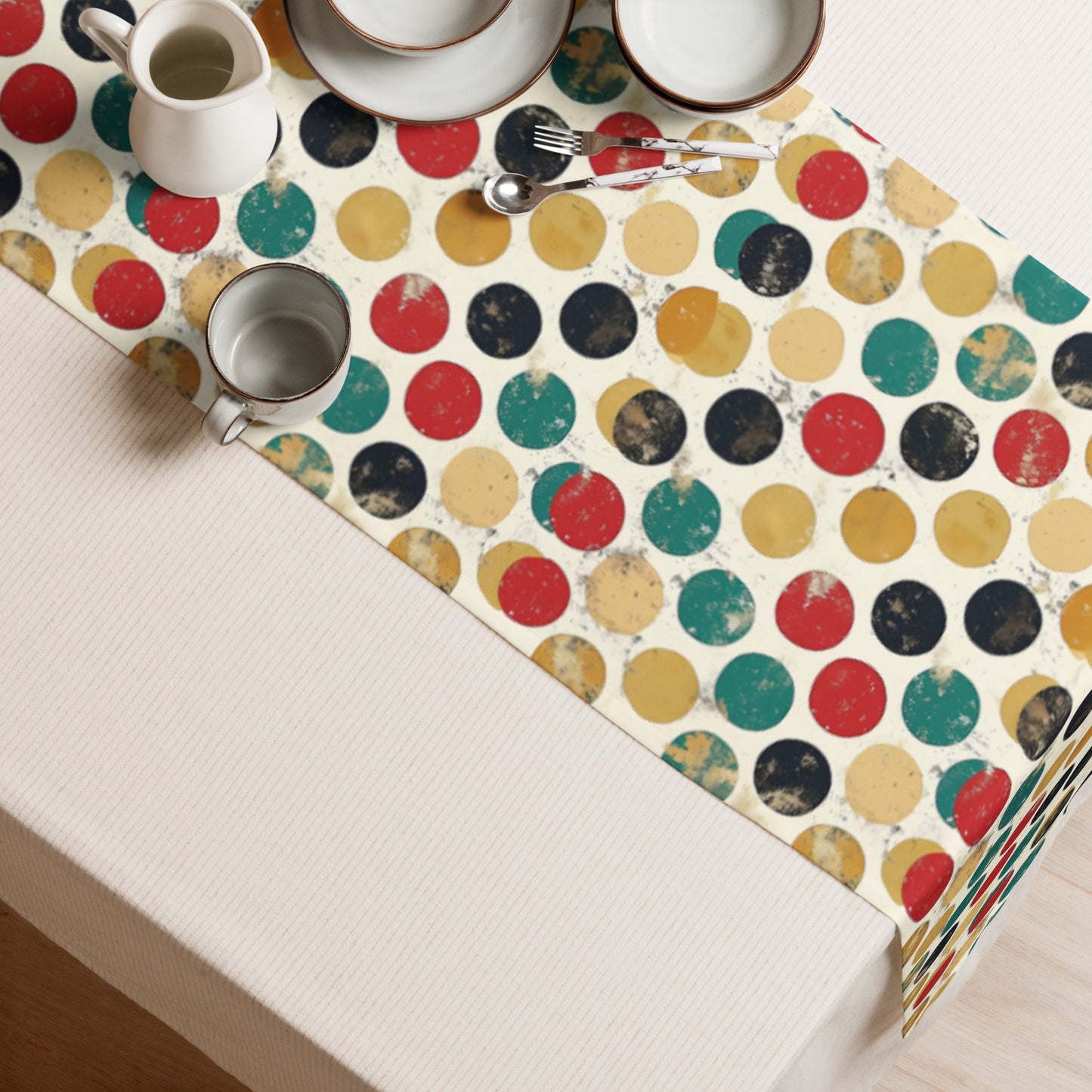 Table runner In Polka Dots Pattern