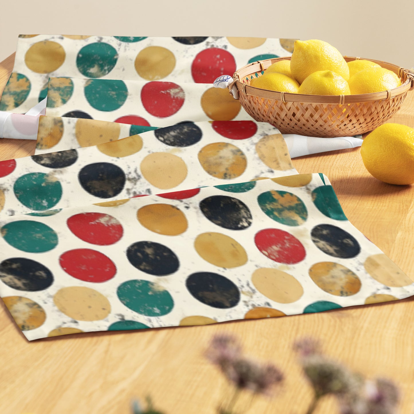 Table runner In Polka Dots Pattern