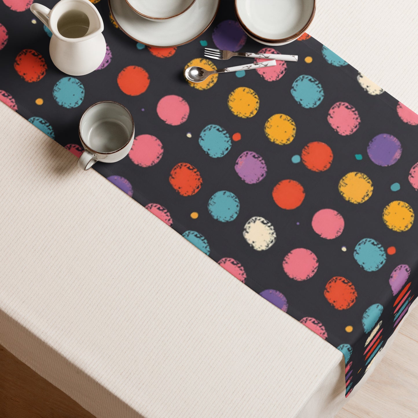 Table runner In Polka Dots Pattern