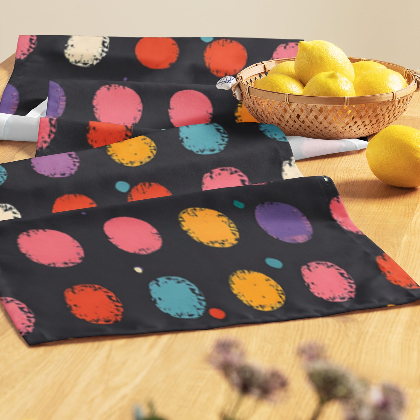 Table runner In Polka Dots Pattern