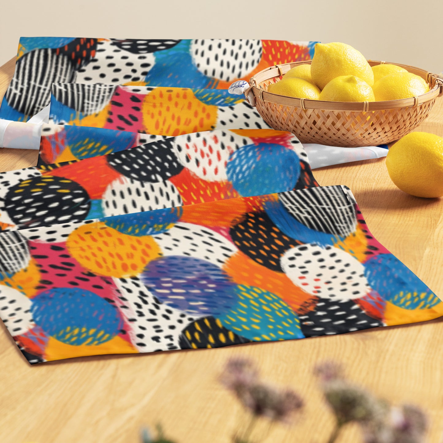 Table runner In Retro Disc Pattern